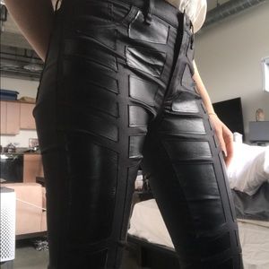 Kenzo+Rai leather detail black pants